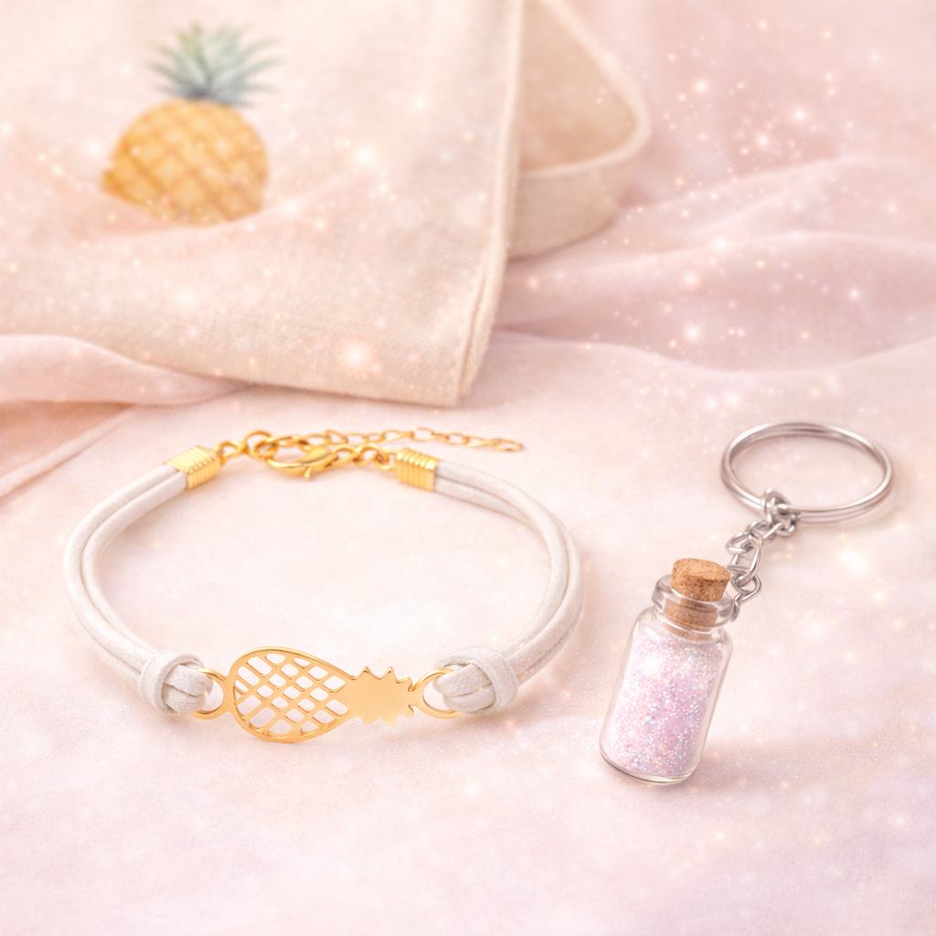 IVF Boss pineapple-themed fertility accessories including mug, keychain, and tote gift ideas