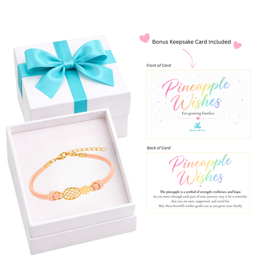IVF Boss Pineapple Wishes Bracelet –  Sold Separately - Adjustable Cord Bracelet for IVF, Fertility, Adoption & Family Journeys
