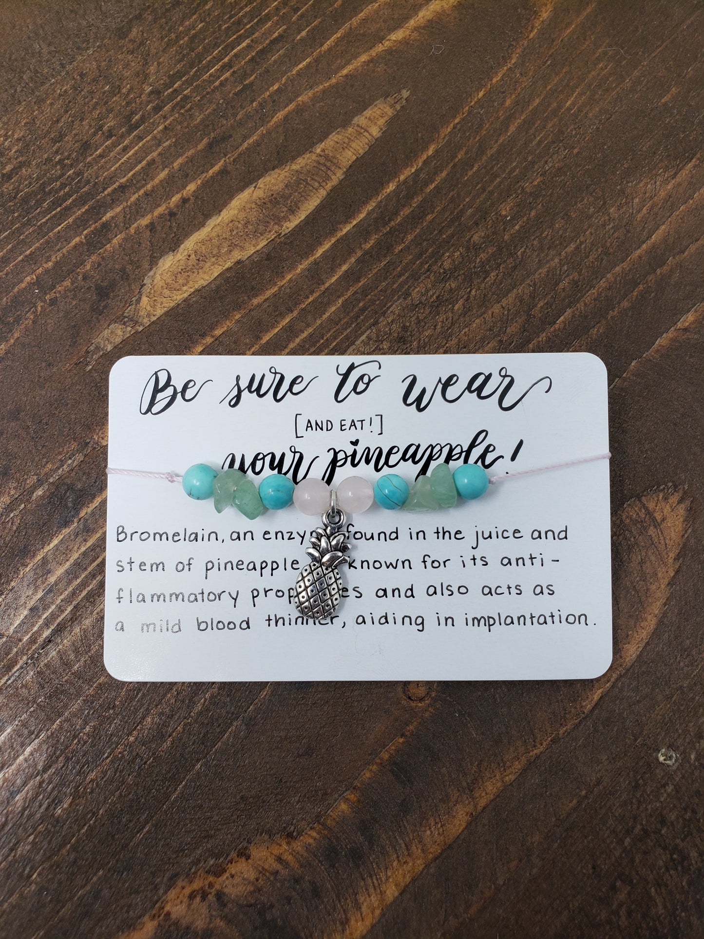 Handmade Pineapple Bracelet with good luck stones fertility gift