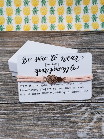 Pink Pineapple Bracelet with Adjustable Chord Fertility Gift