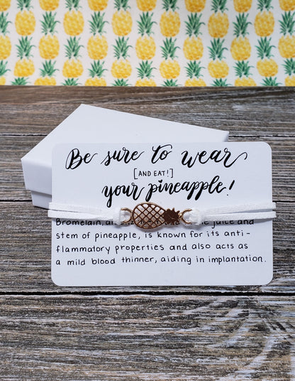 White Pineapple Bracelet with Adjustable Chord Fertility Gift