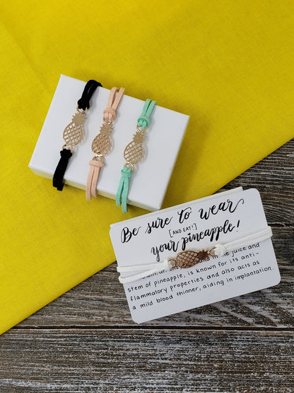 Multi-colored Pineapple Bracelet with Adjustable Chord Fertility Gift